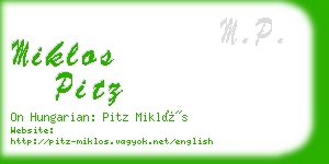 miklos pitz business card